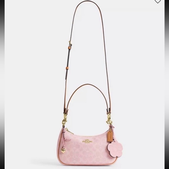 Coach Powder Pink Teri Shoulder Bag with Charms - Picture 2 of 5